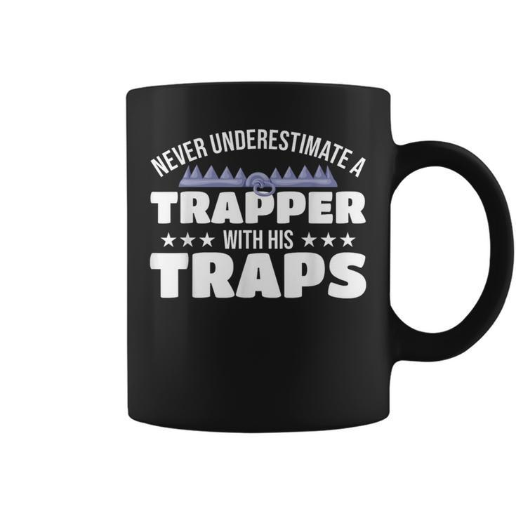 Never Underestimate A Trapper With His Traps Trapper Coffee Mug