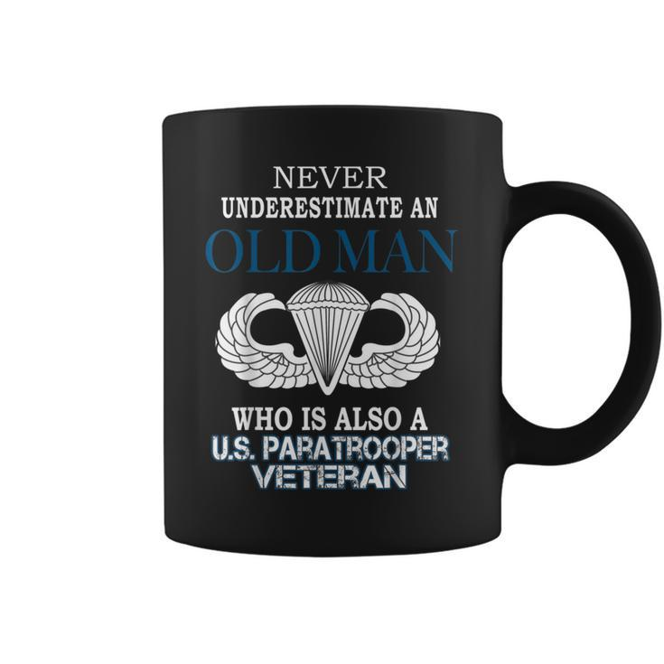 Never Underestimate Us Paratrooper Veteran Father's Day Xmas Coffee Mug