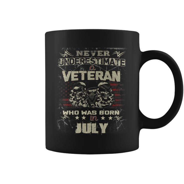 Never Underestimate A Veteran Who Was Born In July Coffee Mug