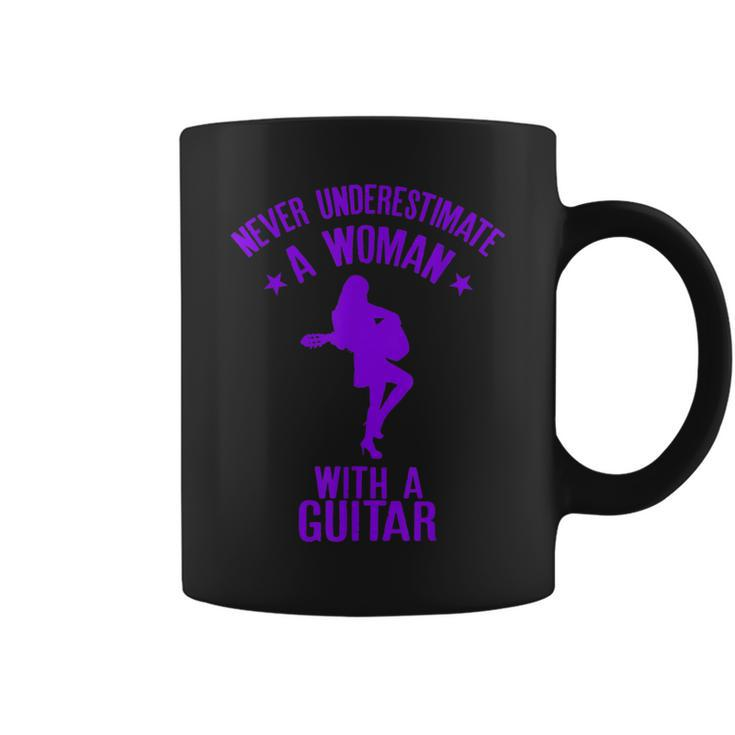 Never Underestimate A Woman With A Guitar Quote Coffee Mug