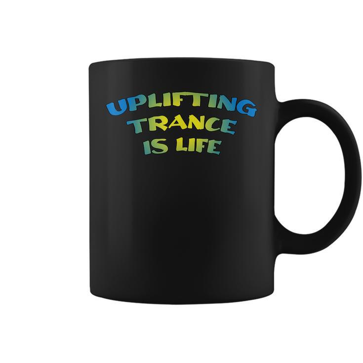 Uplifting Trance Is Life Blue Yellow Remix Coffee Mug