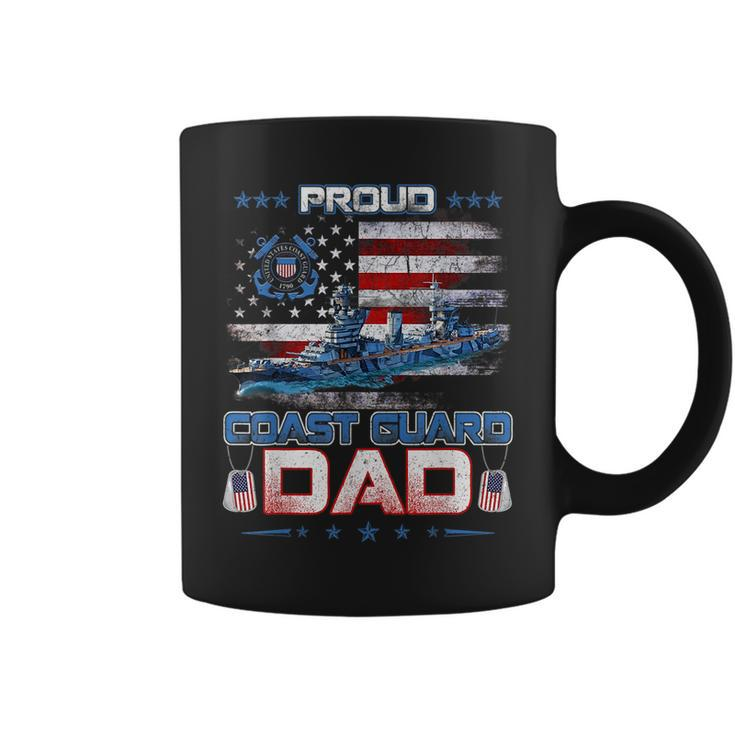 Us Coast Guard Dad Uscg American Flag Vintage Funny Gifts For Dad Coffee Mug