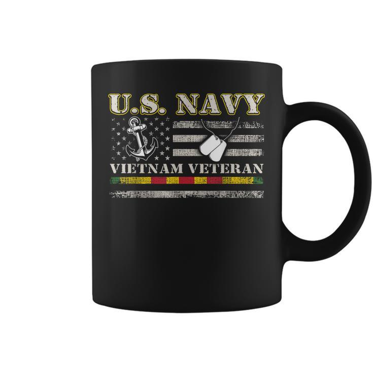 Us Navy Vietnam Veteran Usa Flag  Vietnam War Vet  Coffee Mug