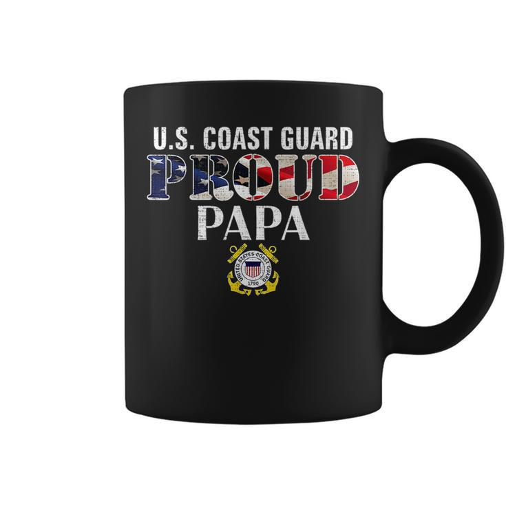 Us Proud Coast Guard Papa With American Flag Veteran Day Veteran Funny Gifts Coffee Mug