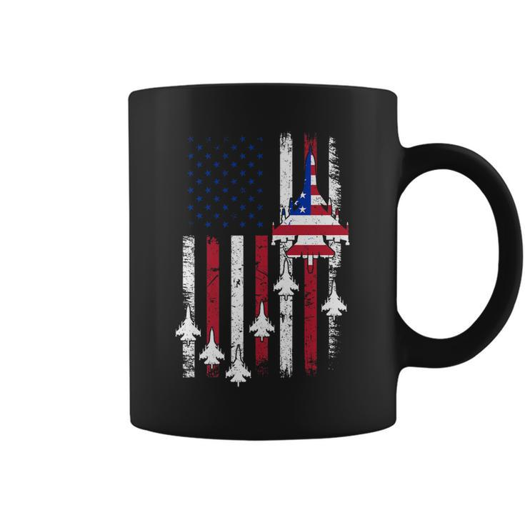 Usa Airplane Jet Fighter 4Th American Flag Of July Patriotic   Coffee Mug