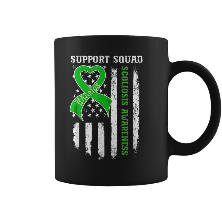 Usa Flag Support Squad Scoliosis Awareness Coffee Mug