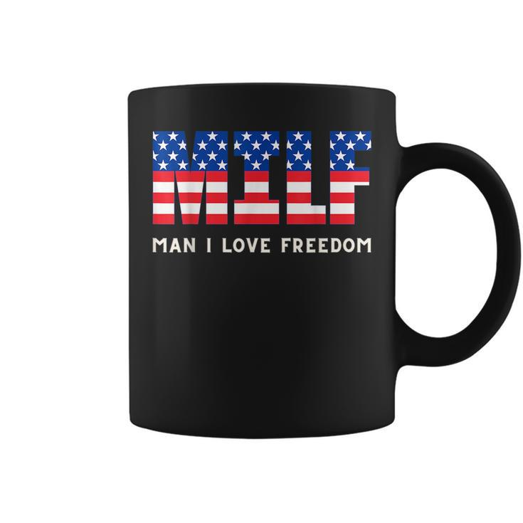Usa Milf Damn I Love Freedom Funny Patriotic 4Th Of July Patriotic Funny Gifts Coffee Mug
