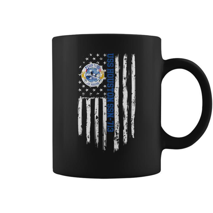Uss Houston Ssn713 American Flag Coffee Mug