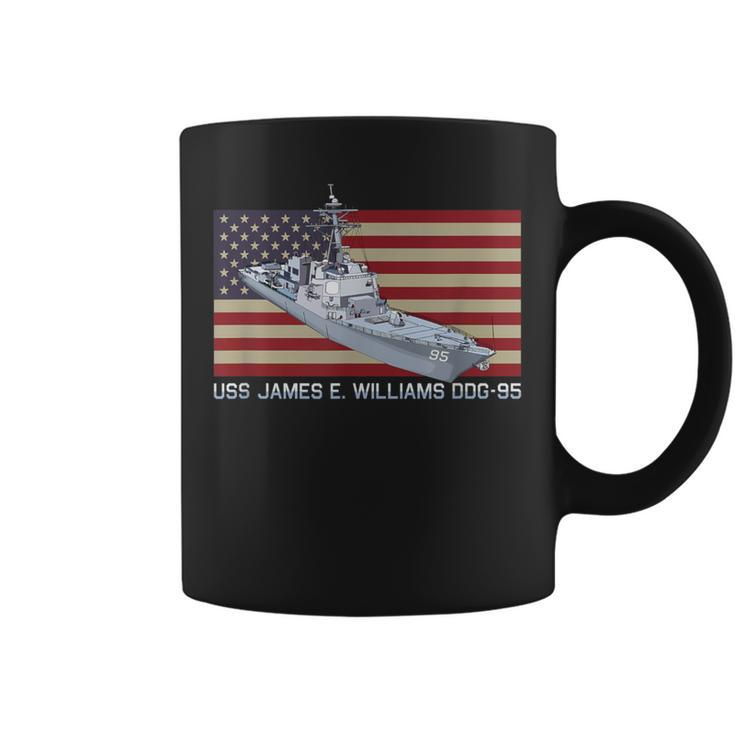Uss James E Williams Ddg-95 Ship Diagram American Flag Coffee Mug
