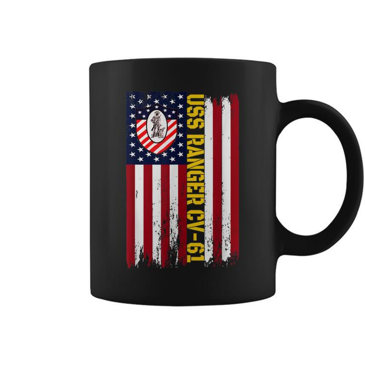 Uss Ranger Cv61 Aircraft Carrier Veterans Day American Flag  Coffee Mug