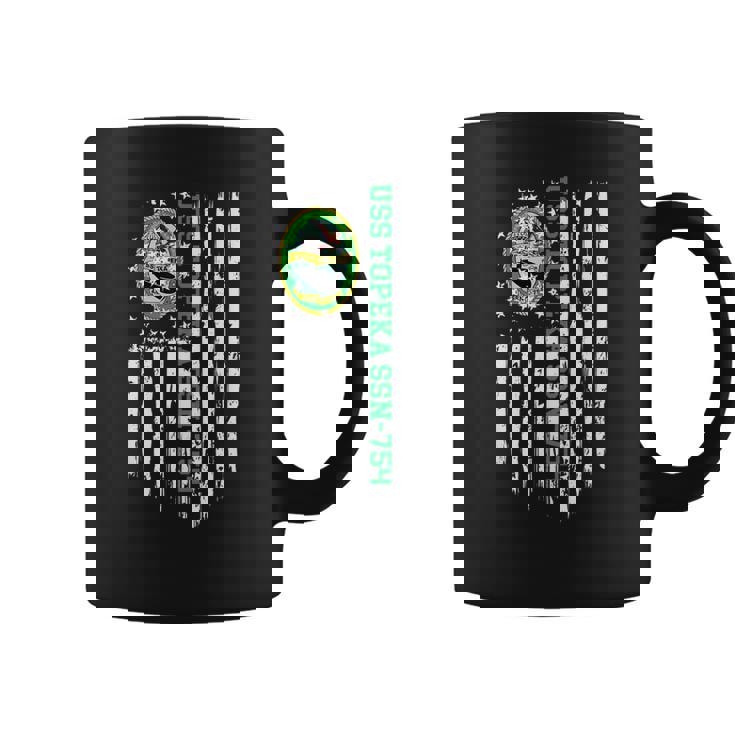 Uss Topeka Ssn754 American Flag Coffee Mug