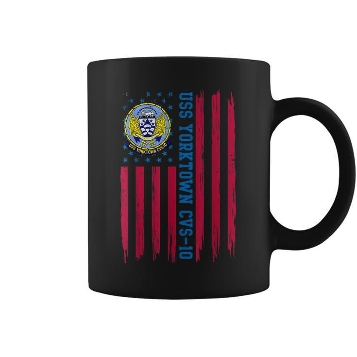 Uss Yorktown Cvs10 Usa Flag Aircraft Carrier Veteran Xmas  Coffee Mug