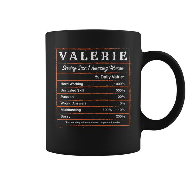 Valerie Nutrition Facts First Name Personalized Nickname Coffee Mug