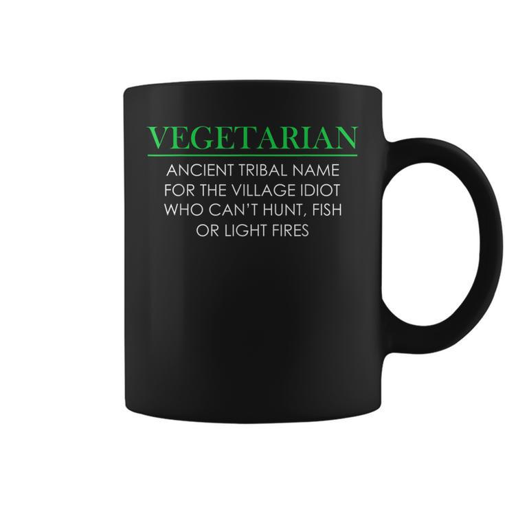 Vegetarian Definition Ancient Tribal Name Funny Anti Vegan Coffee Mug