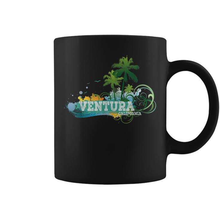 Ventura California  Palm Trees Sunset Beach Vacation Coffee Mug