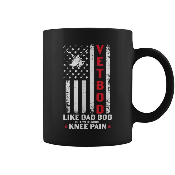 Vet Bod Like Dad Bod US Flag Dog Tag Veteran Coffee Mug