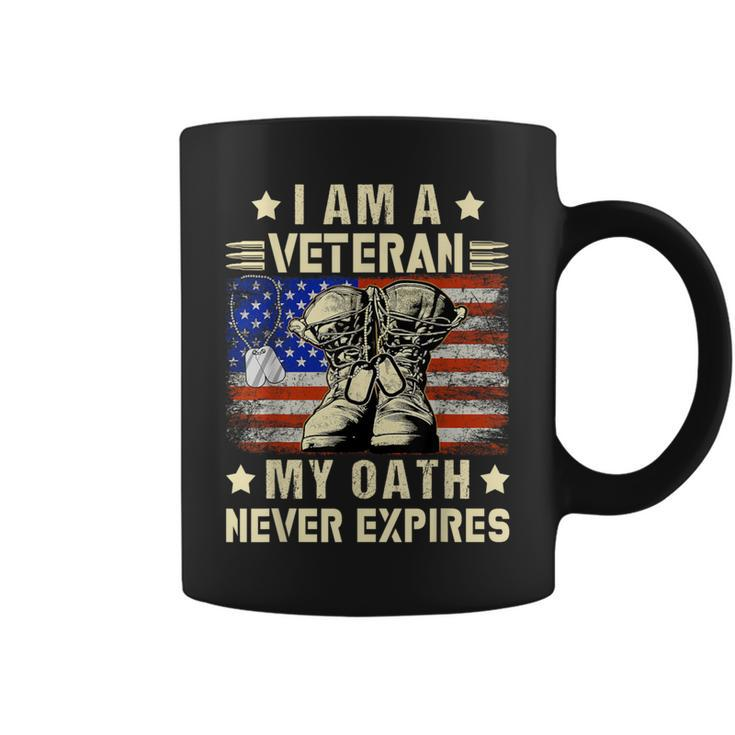 I Am A Veteran My Oath Never Expires Veteran Day Usa Flag Coffee Mug