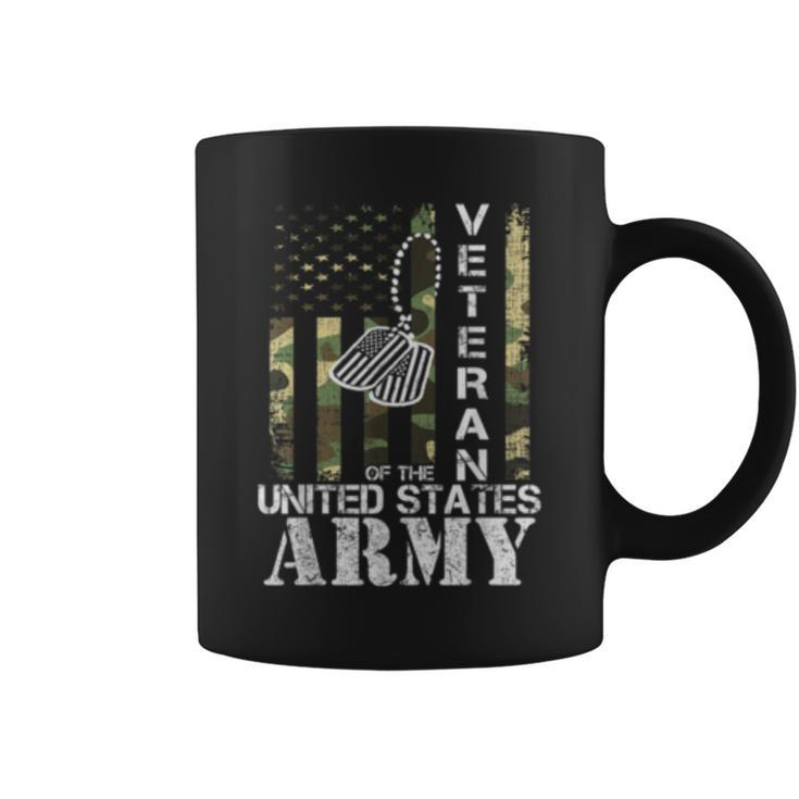 Veteran Of The United States Army American Flag Camo  Coffee Mug