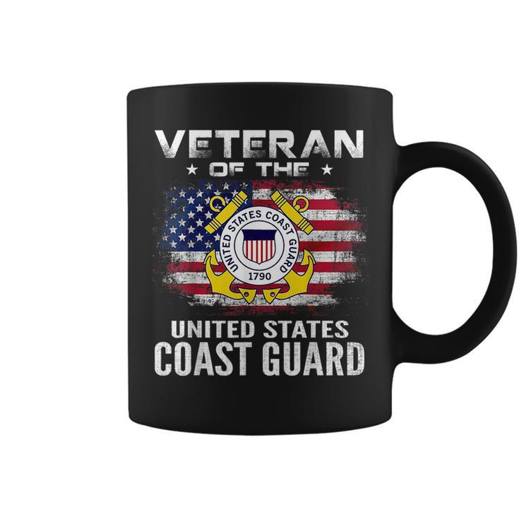 Veteran Of The United States Coast Guard With American Flag Veteran Funny Gifts Coffee Mug