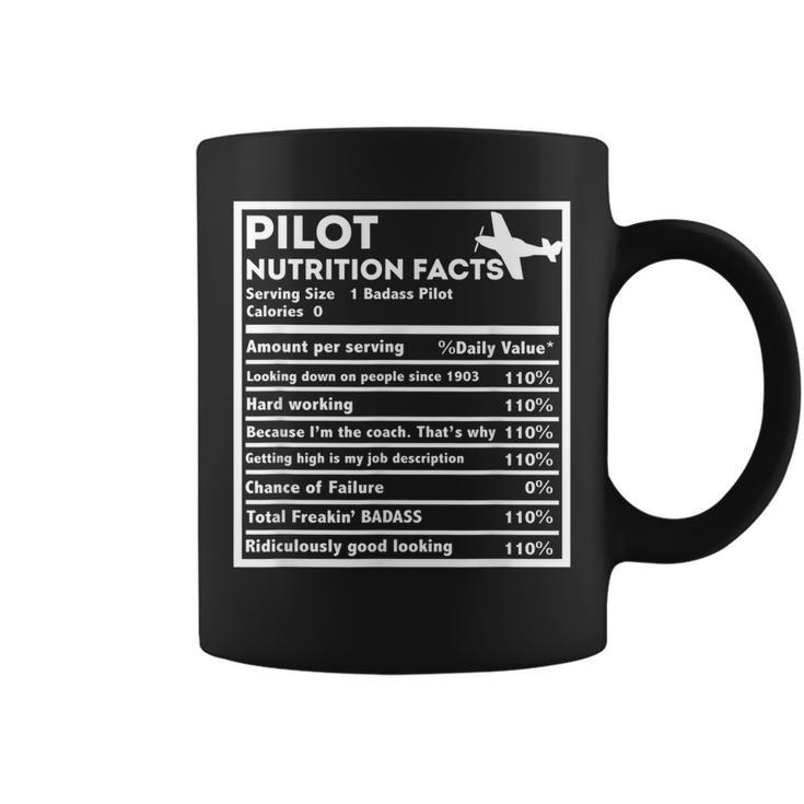 Veteran Pilot Nutrition Facts Gift For Dad Grandpa Plane  Coffee Mug