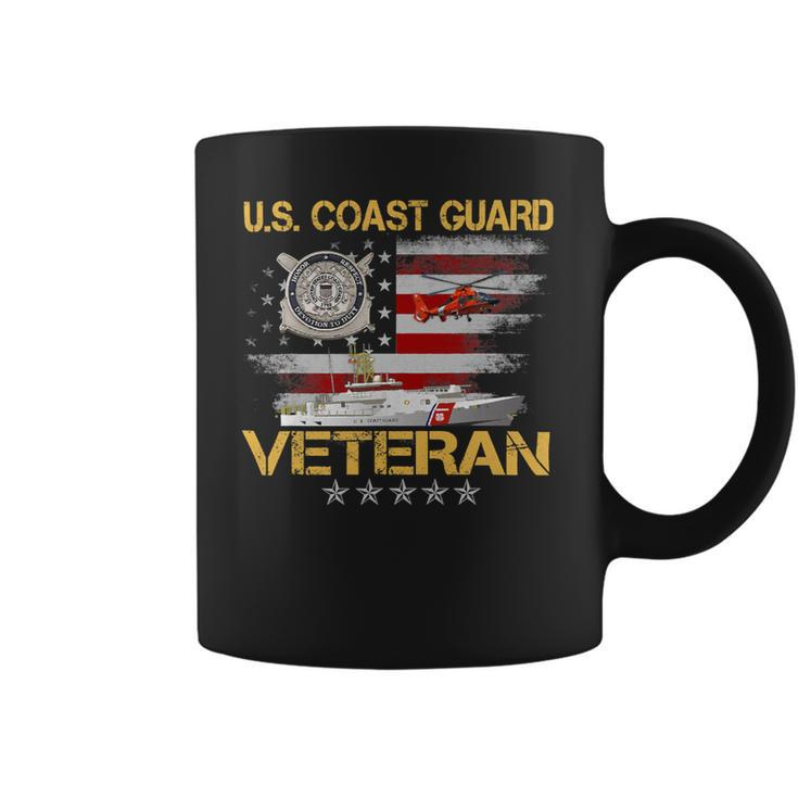 Veteran Vets US Coast Guard Veteran Flag Vintage Veterans Day Mens 150 Veterans Coffee Mug