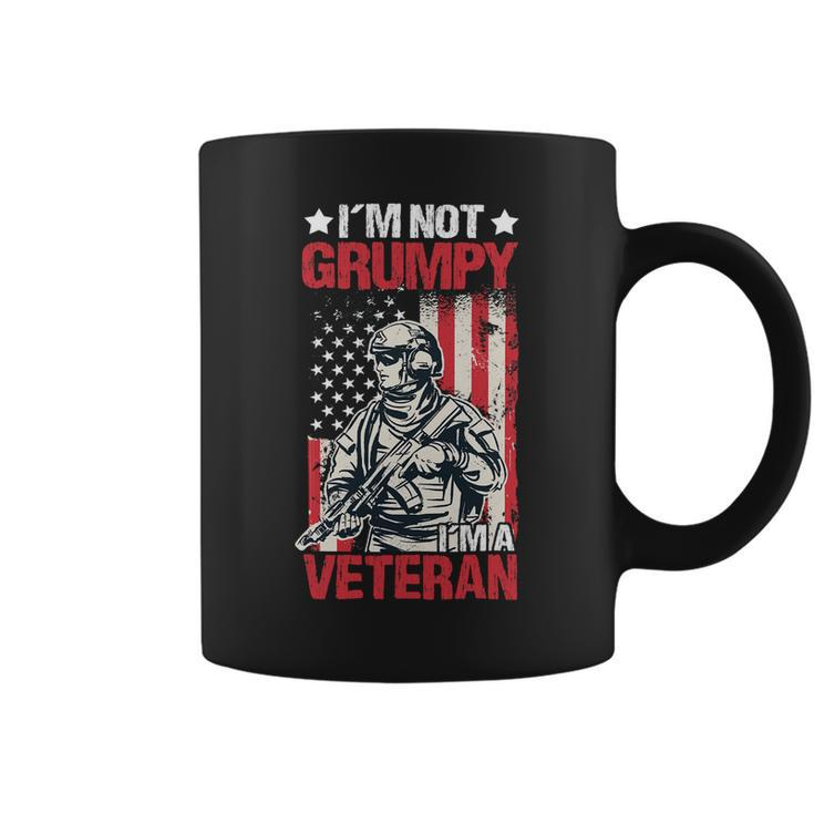 Veteran Vets Us Flag Im Not Grumpy Im A Veteran 119 Veterans Coffee Mug