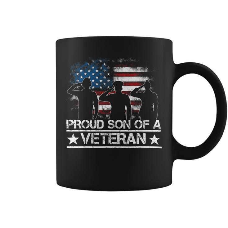 Veteran Vets Usa United States Military Family Proud Son Of A Veterans Coffee Mug