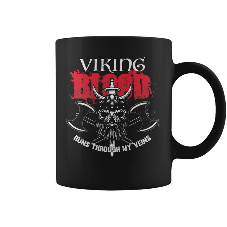 Viking Blood Runs Through My Veins Norse Ancestor Coffee Mug