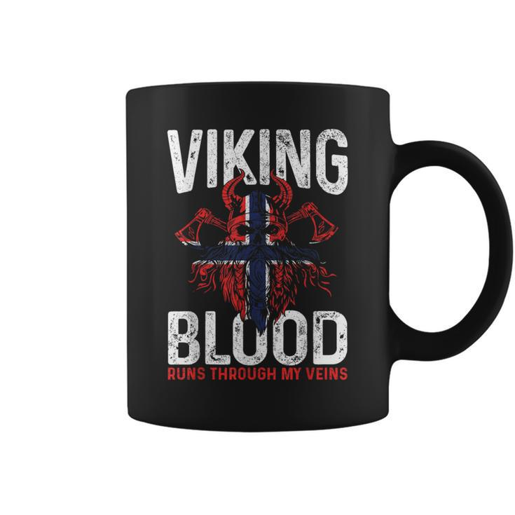 Viking Blood Runs Through My Veins Norwegian Roots Pride Coffee Mug