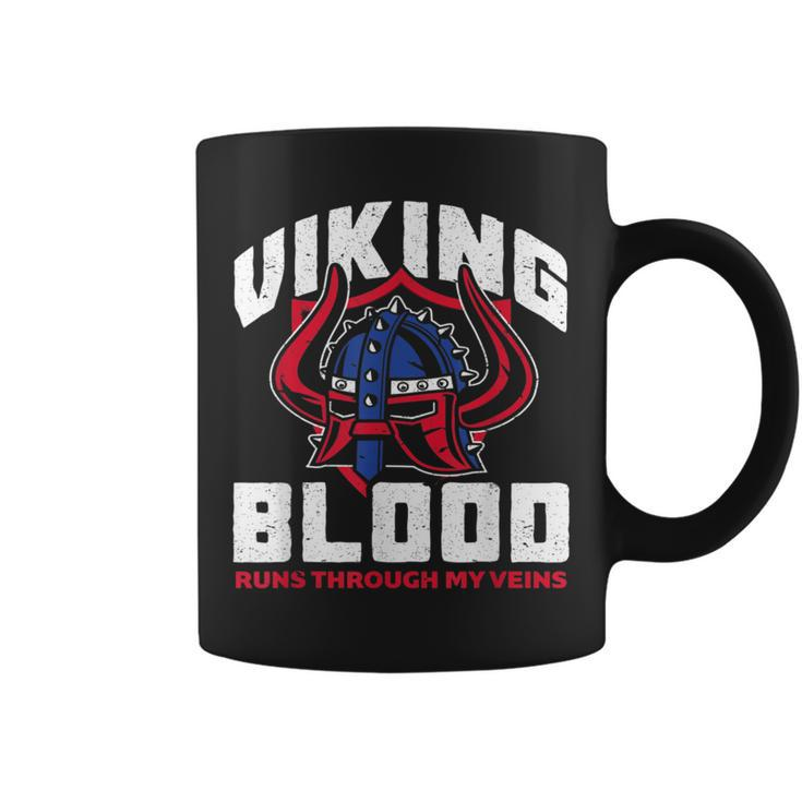 Viking Blood Runs Through My Veins Proud Norwegian Viking Coffee Mug