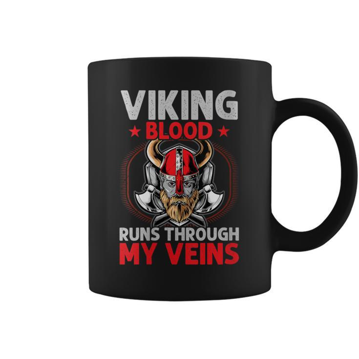Viking Blood Runs Through My Veins Shieldmaiden Viking Coffee Mug