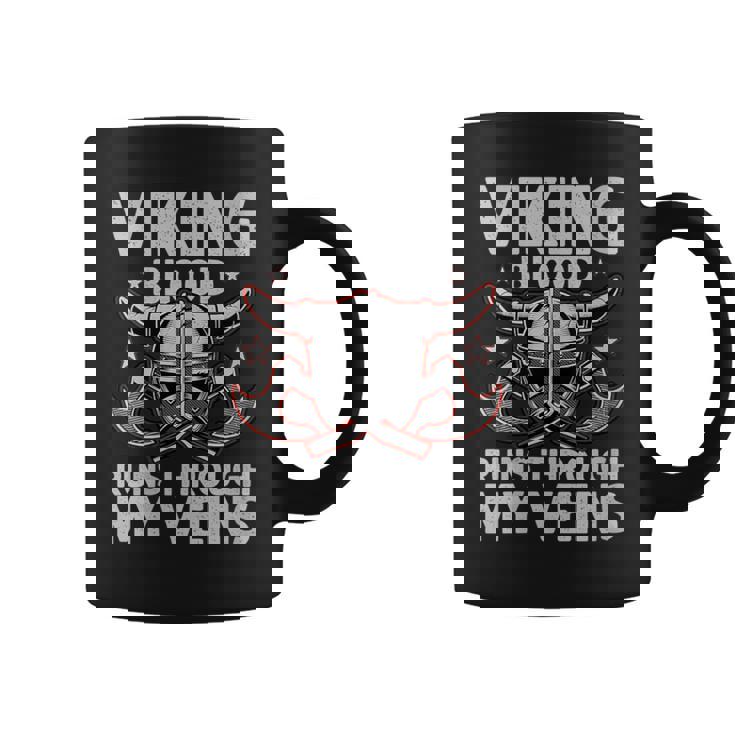 Viking Blood Runs Through My Veins Shieldmaiden Viking Coffee Mug