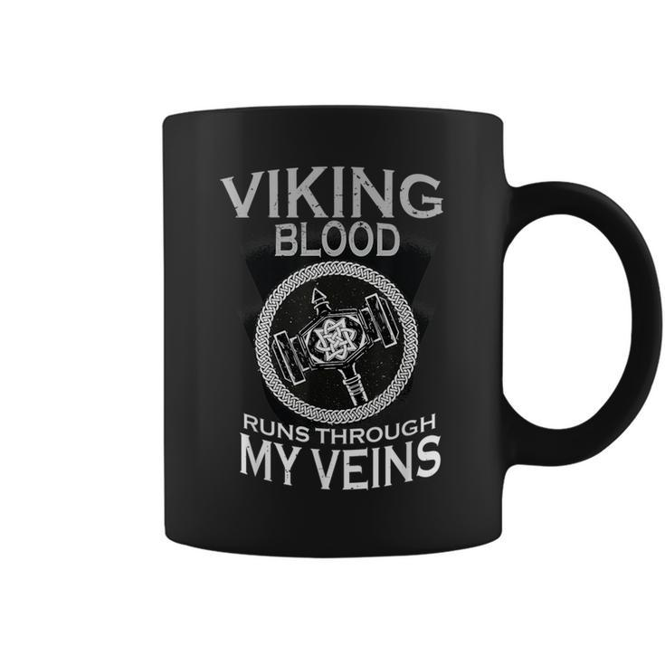 Viking Hammer Viking Blood Runs Through My Veins Coffee Mug