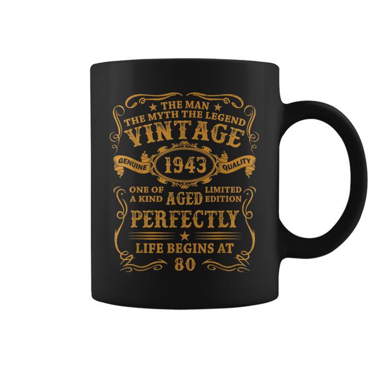 Vintage 1943 80 Years Old 80Th Birthday Gifts For Men  Coffee Mug