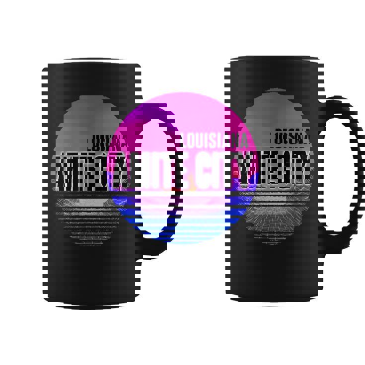 Vintage Amite City Vaporwave Louisiana Coffee Mug