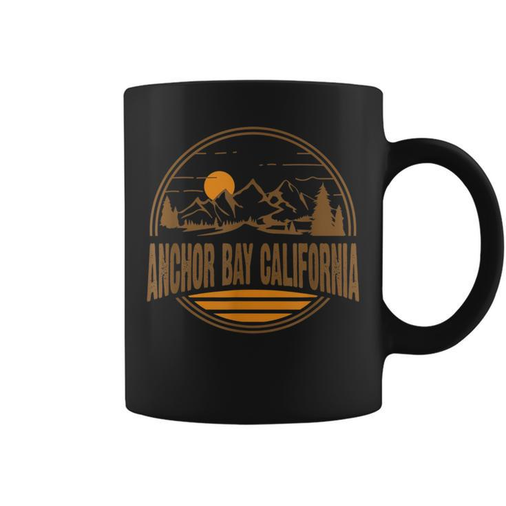 Vintage Anchor Bay California Mountain Hiking Print  Coffee Mug