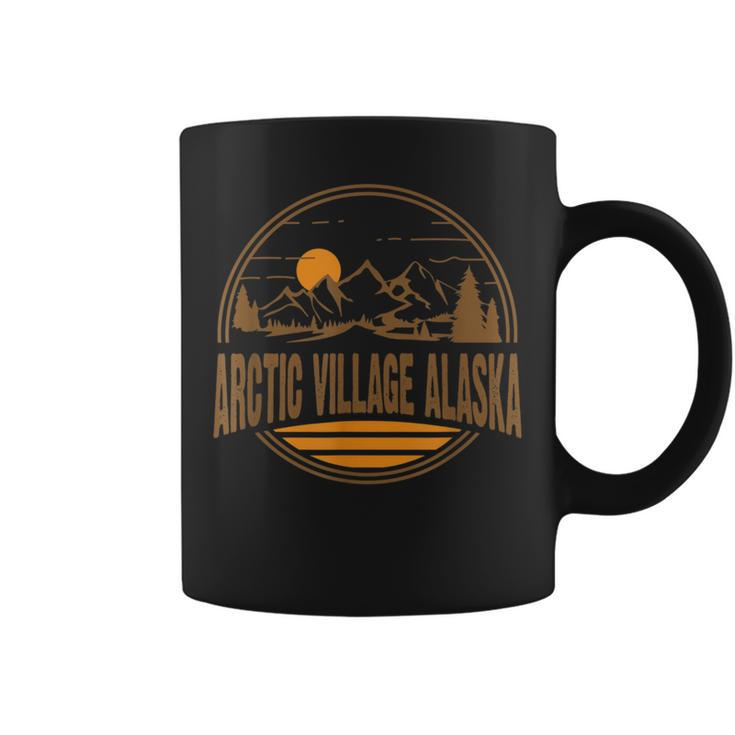 Vintage Arctic Village Alaska Mountain Hiking Souvenir Print Coffee Mug