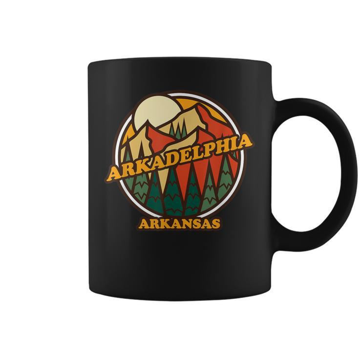 Vintage Arkadelphia Arkansas Mountain Hiking Souvenir Print Coffee Mug