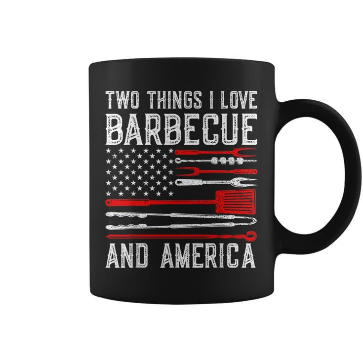 Vintage Bbq America Lover Us Flag Bbg Cool American Barbecue  Coffee Mug