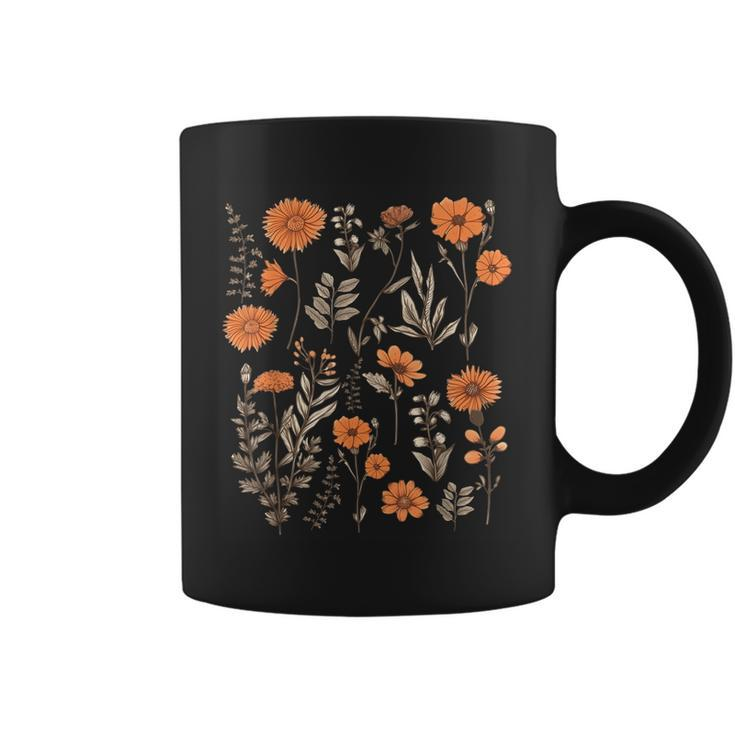 Vintage Botanical Wildflower Girl Women Summer Graphic Coffee Mug