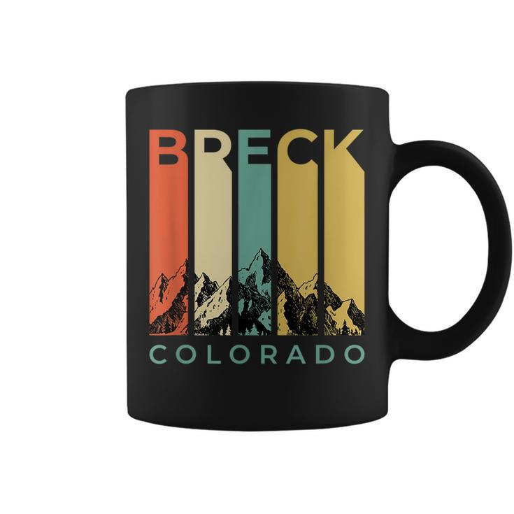 Vintage Breckenridge “Breck” Colorado Retro Colored Stripes  Coffee Mug