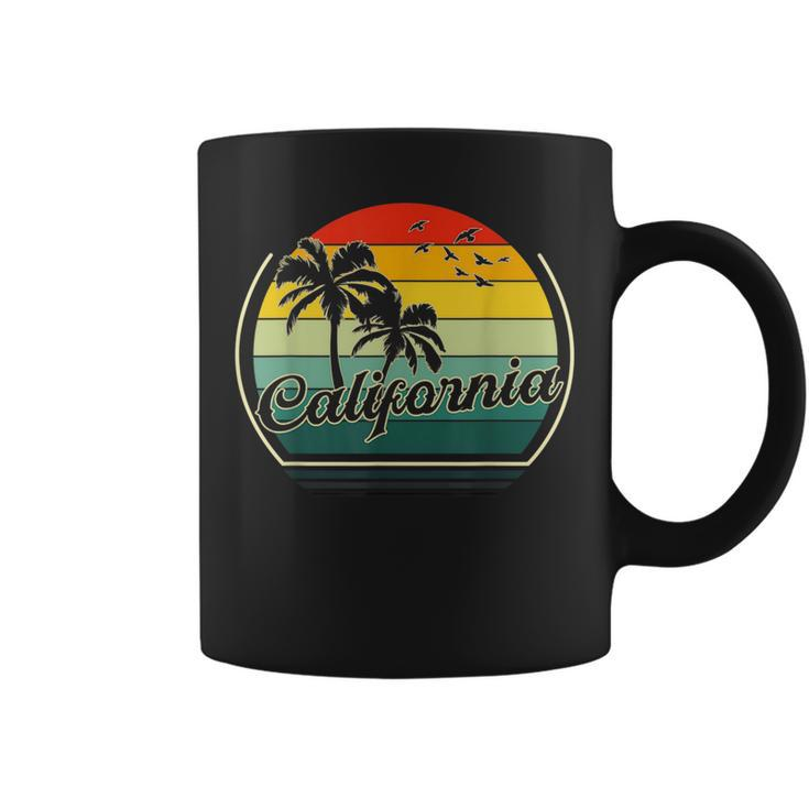 Vintage California Beach Summer Vacation Sunset Palm Women  California Gifts And Merchandise Funny Gifts Coffee Mug