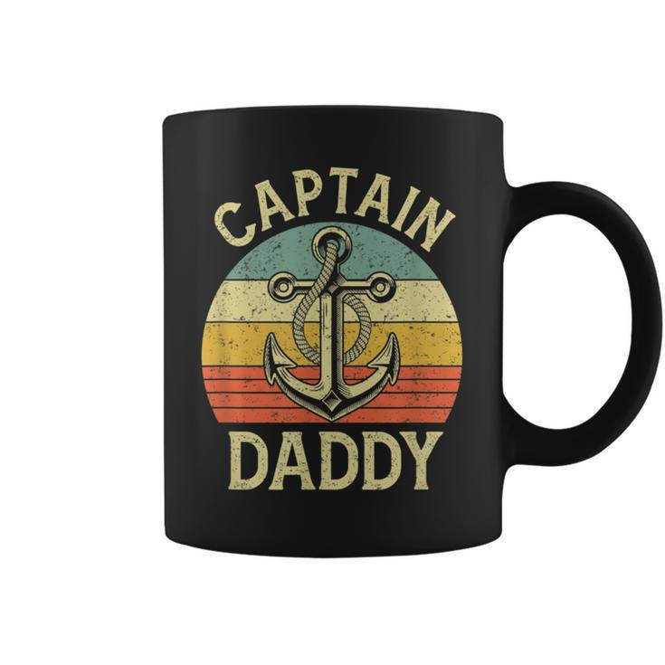 Vintage Captain Daddy Boat Pontoon Dad Fishing Sailor Anchor  Coffee Mug