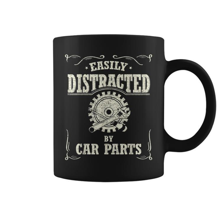 Vintage Car Lover Easily Distracted By Car Parts Coffee Mug