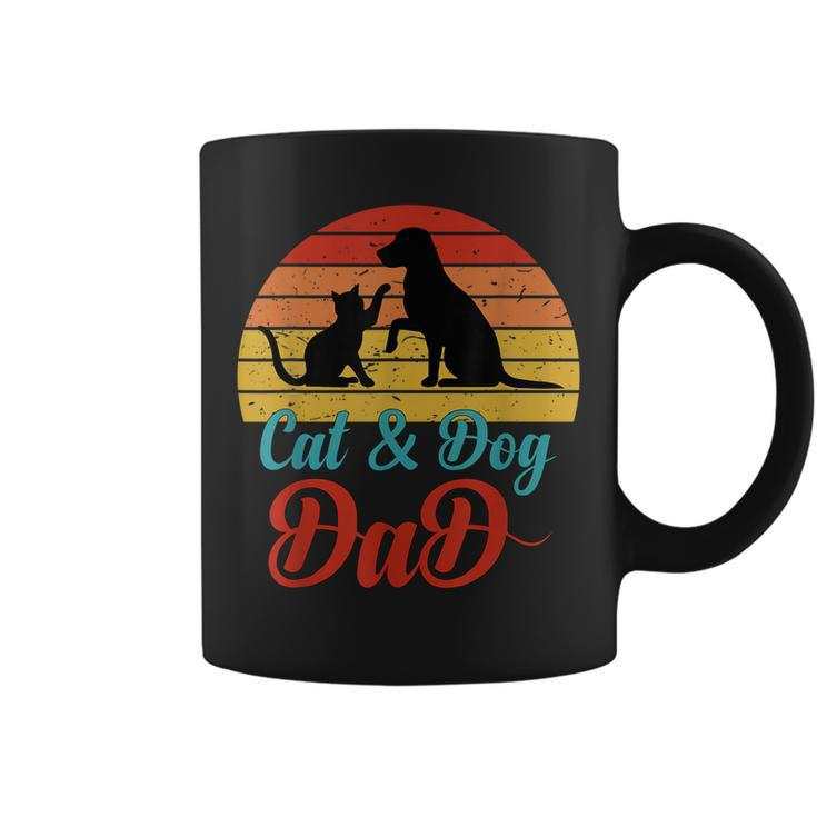 Vintage Cat And Dog Dad Owner Funny Father Daddy Pet Animal  Coffee Mug