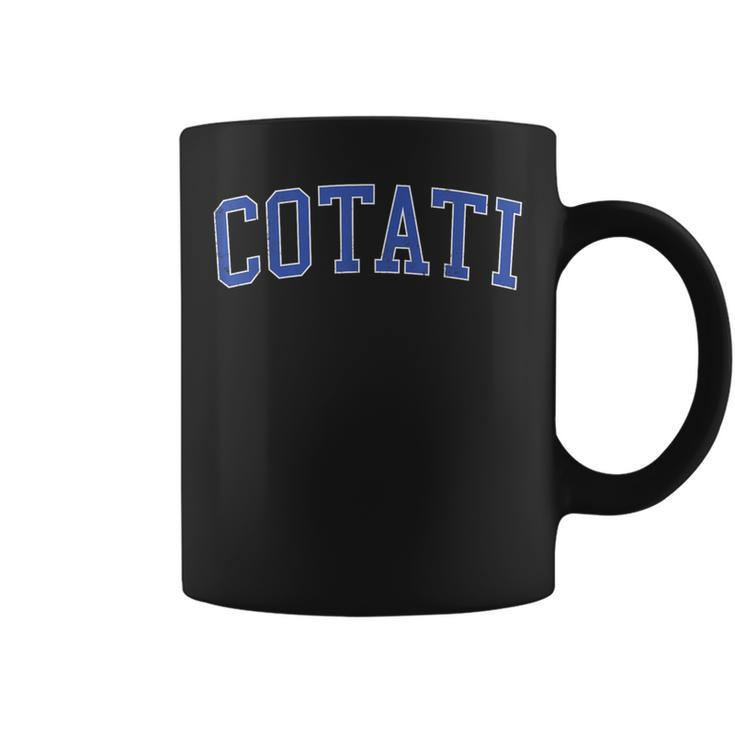 Vintage Cotati Ca Distressed Blue Varsity Style Coffee Mug