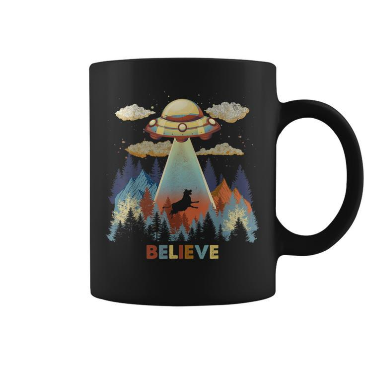Vintage Cow Alien Abduction Area 51 Funny Ufo Alien  Coffee Mug