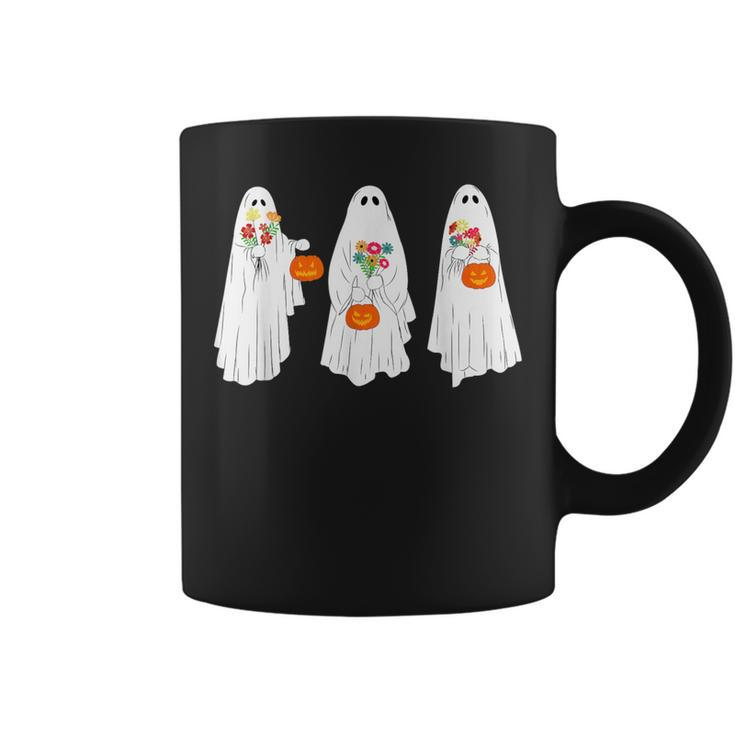 Vintage Cute Ghost Floral Halloween Costume Coffee Mug
