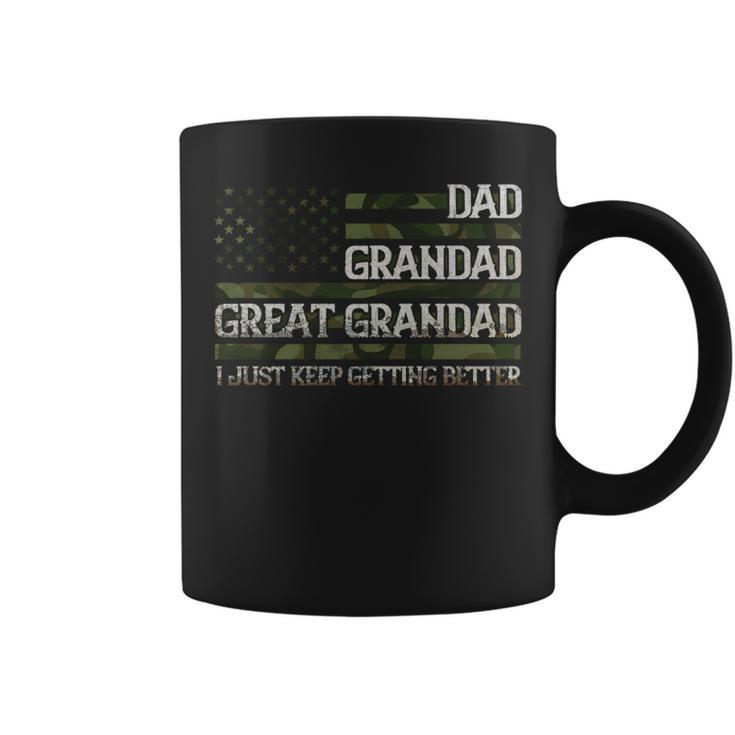 Vintage Dad Grandad Great Grandad With Us Flag Fathers Day   Funny Gifts For Dad Coffee Mug