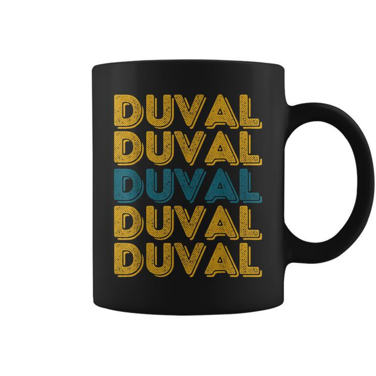 Vintage Duval County Florida Retro Duval Teal And Gold Coffee Mug